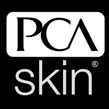 A black and white logo for pca skin.