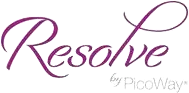 A green background with purple lettering and the word resolv written in it.